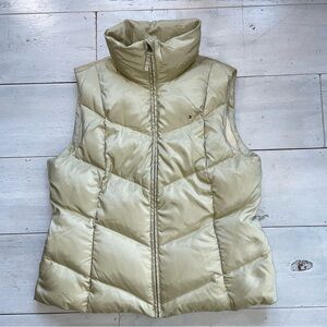 Tommy Hilfiger Women’s Lt Gold Quilted Puffer Vest Sz XXL Zip Front Zip Pockets